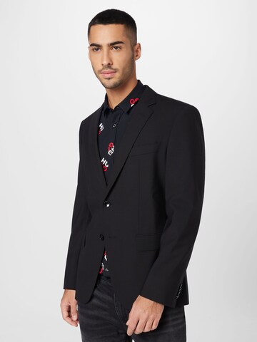 BOSSSlim Fit Poslovni sako 'Huge' - crna boja: prednji dio