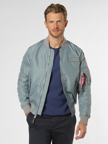 ALPHA INDUSTRIES Přechodná bunda – modrá: přední strana