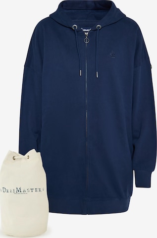 DreiMaster Vintage Zip-Up Hoodie in Blue: front