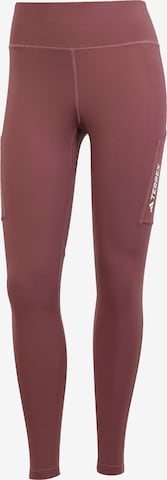 Skinny Pantaloni per outdoor di ADIDAS TERREX in marrone: frontale