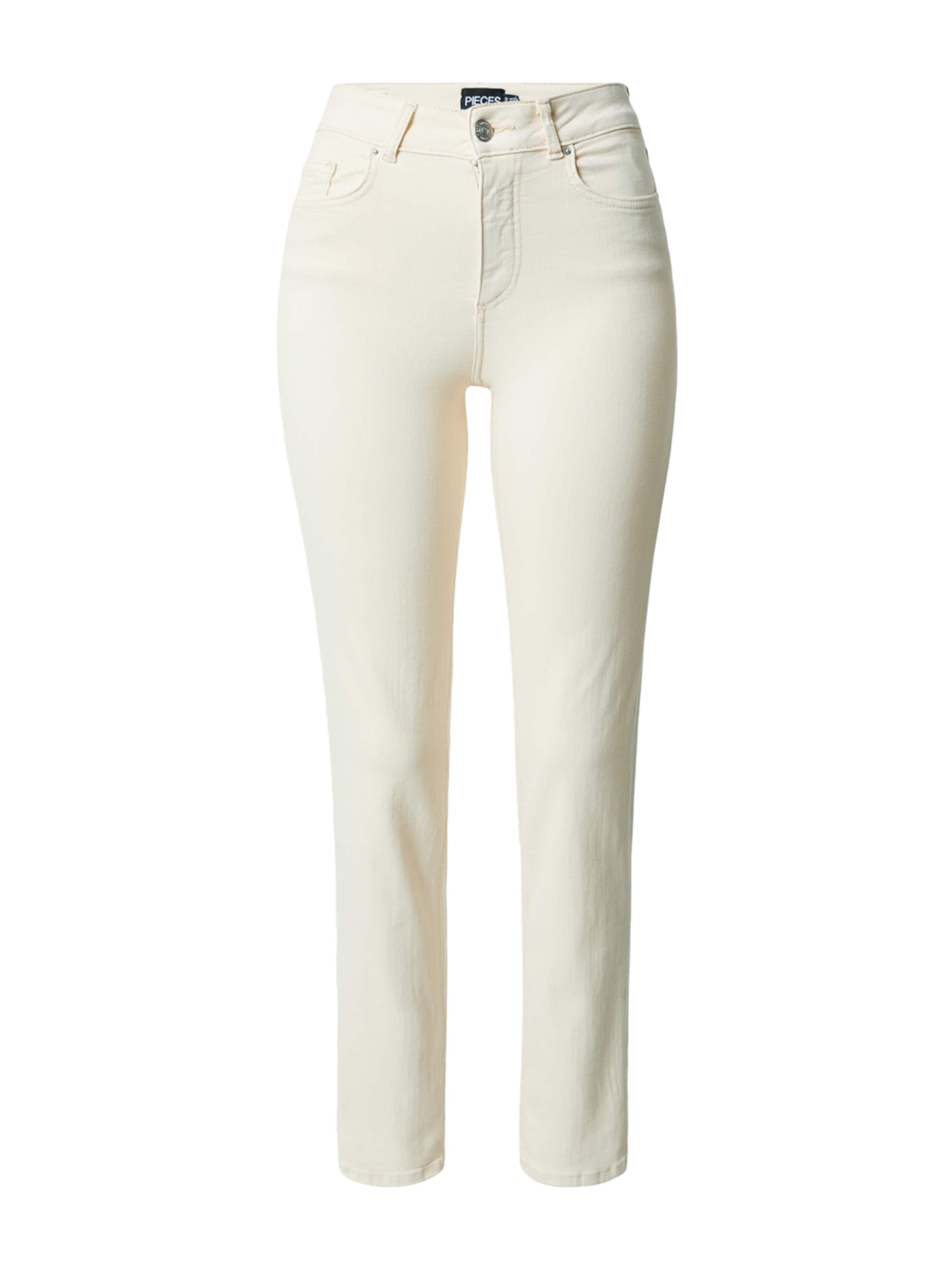 PIECES Regular Jeans 'DELLY' in White: front