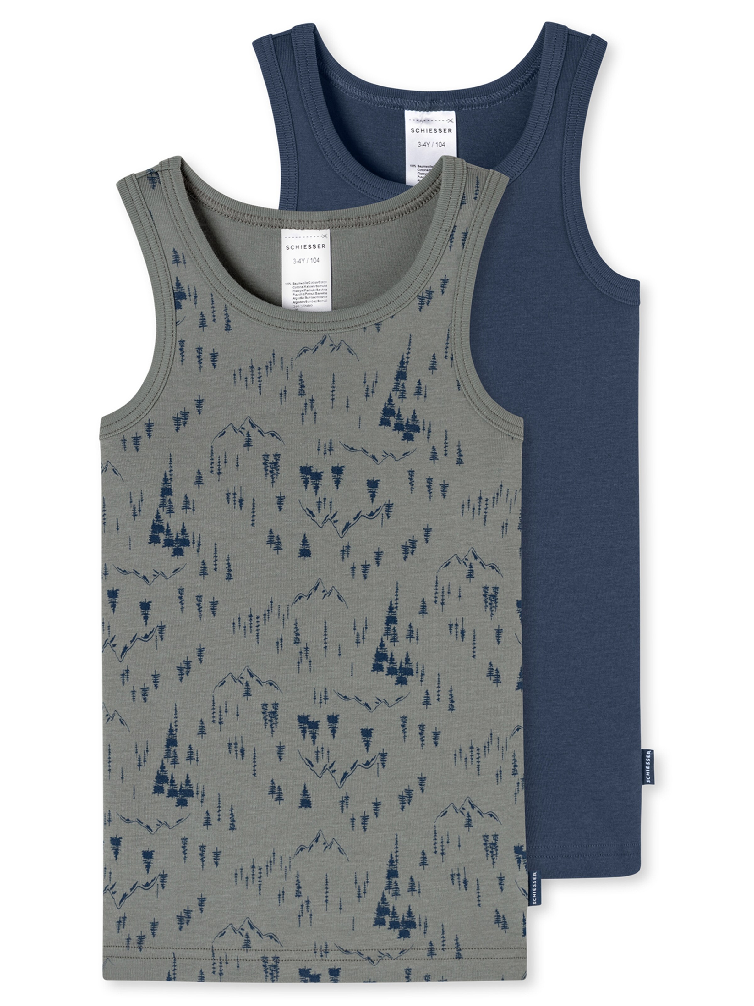 SCHIESSER Onderhemd ' Fine Rib Multi ' in Blauw: voorkant