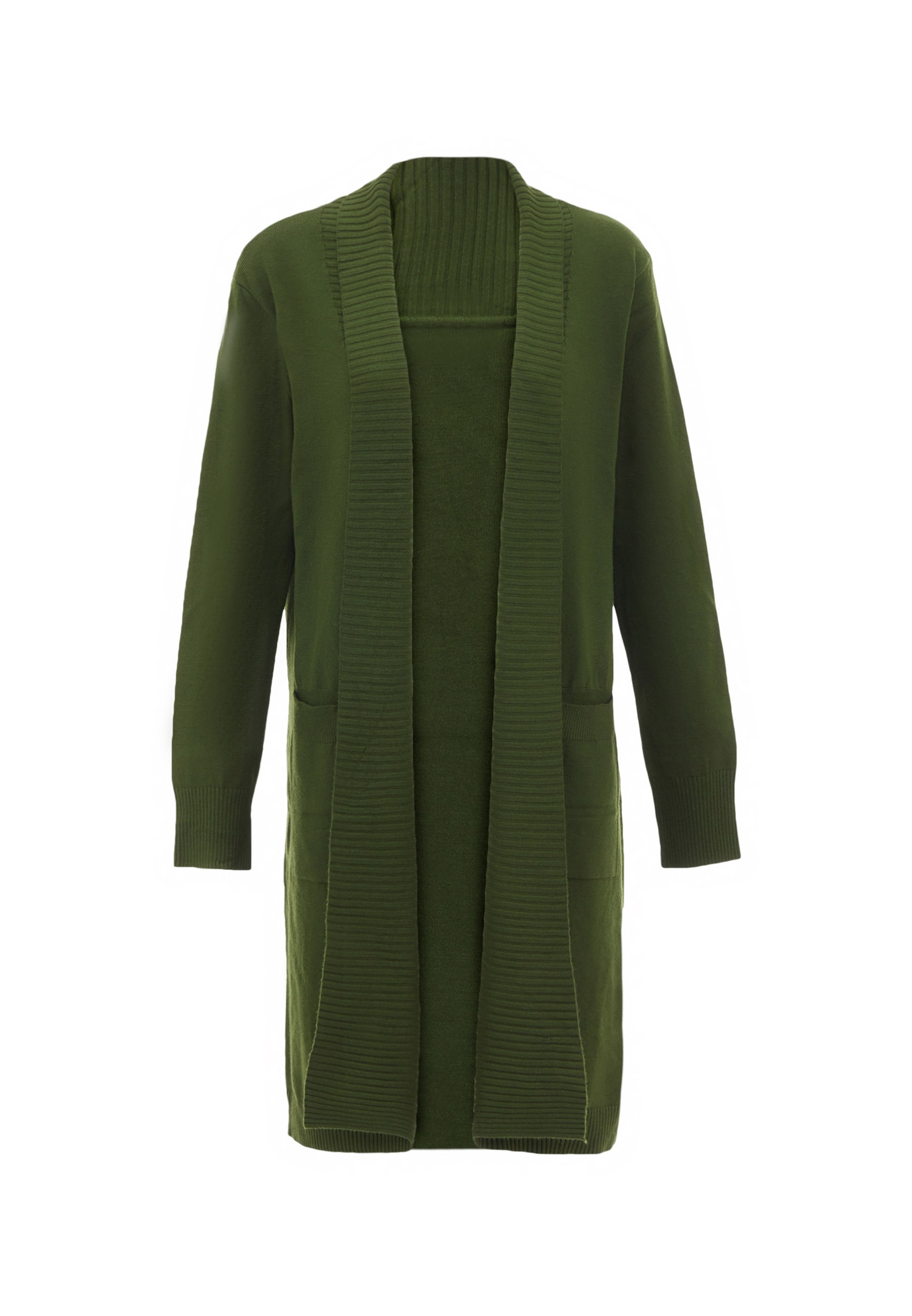 dulcey Gebreid vest in Groen: voorkant