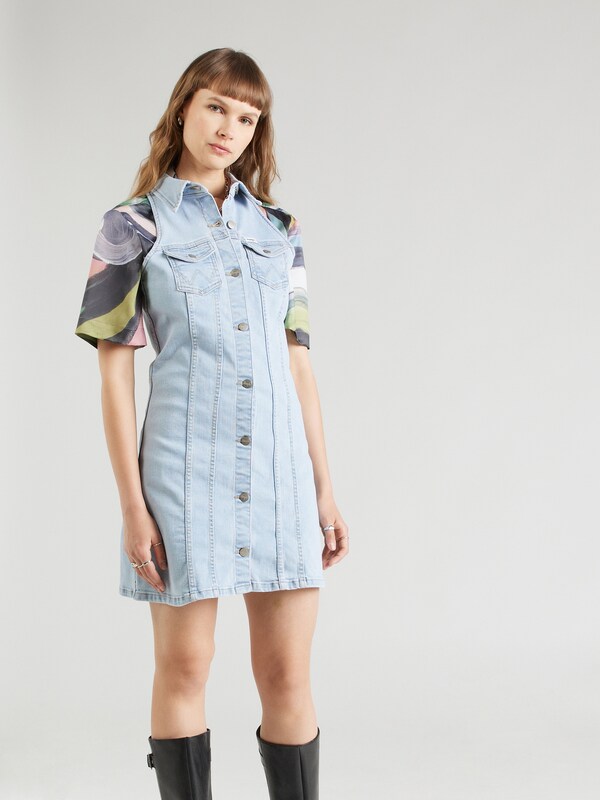 WRANGLER Shirt Dress 'SUNBLEACH' in Light Blue