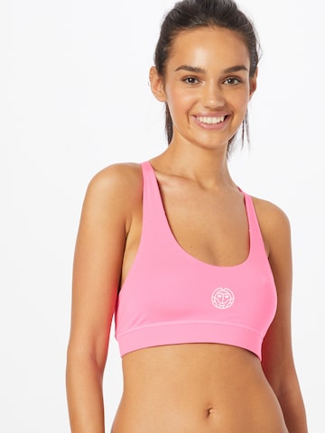 BIDI BADUBustier Sportski grudnjak 'Letty' - roza boja: prednji dio
