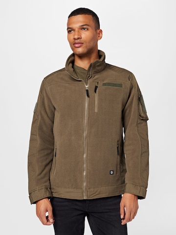 Brandit Fleece Jacket in Green: front