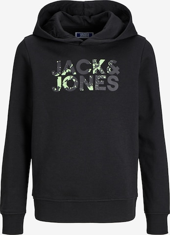 Felpa 'COMMERCIAL' di Jack & Jones Junior in nero: frontale