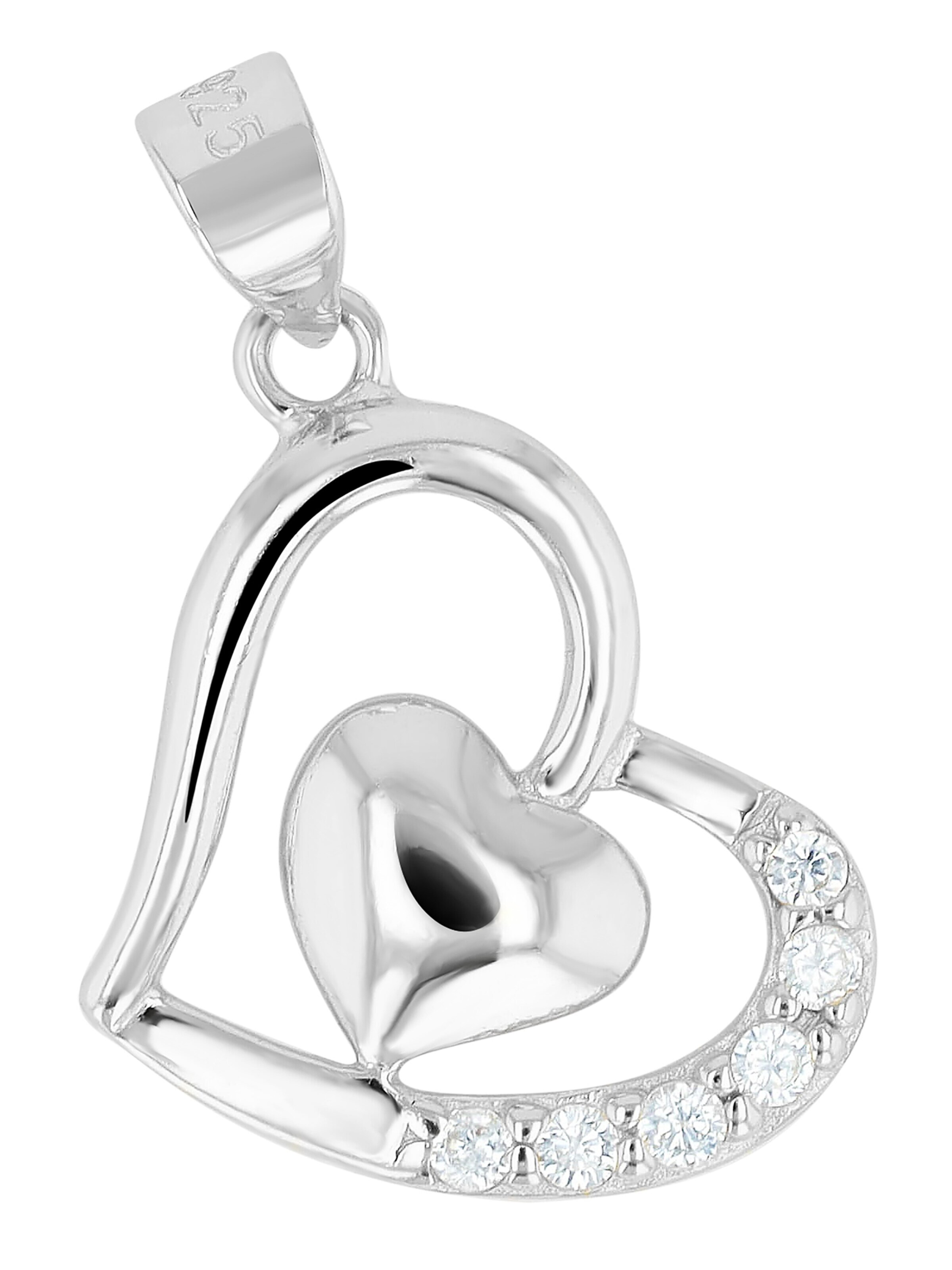 Akzent Pendant '"Banja" aus 925 Sterlingsilber, rhodiniert, langlebig' in Silver