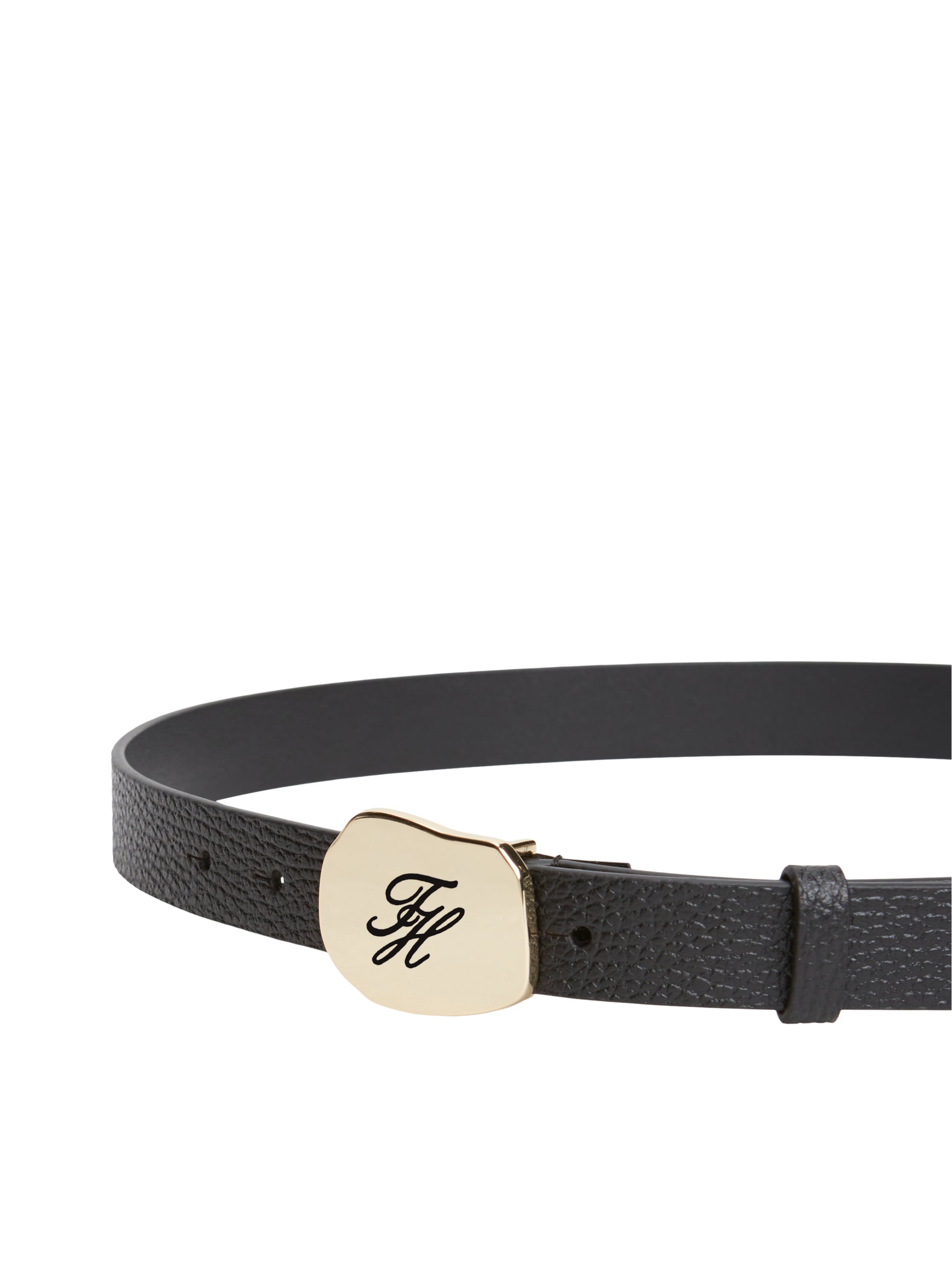 TOMMY HILFIGER Bælte 'TH PLAQUE' i sort
