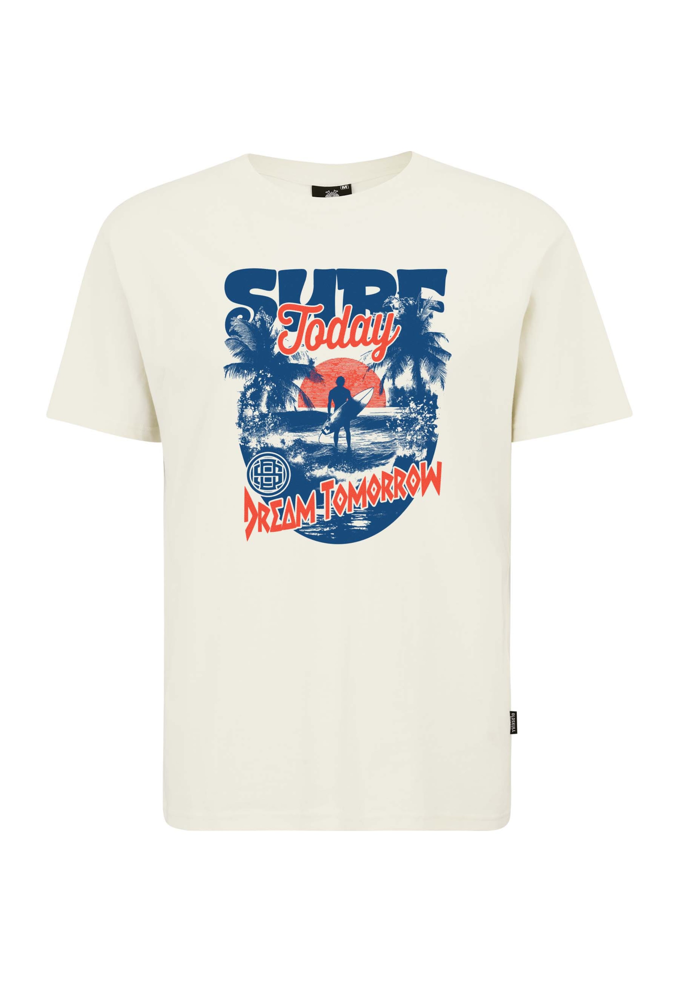 Oldskull T-Shirt 'Wrldvibe Surf Dreams Graphic' in Weiß: Vorderseite