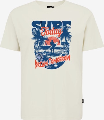 Oldskull Shirt 'Wrldvibe Surf Dreams Graphic' in White: front