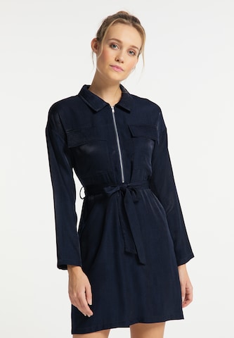 DreiMaster Vintage Shirt Dress in Blue: front