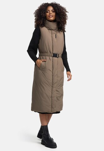 NAVAHOO Bodywarmer 'Abendlied XIV' in Bruin: voorkant