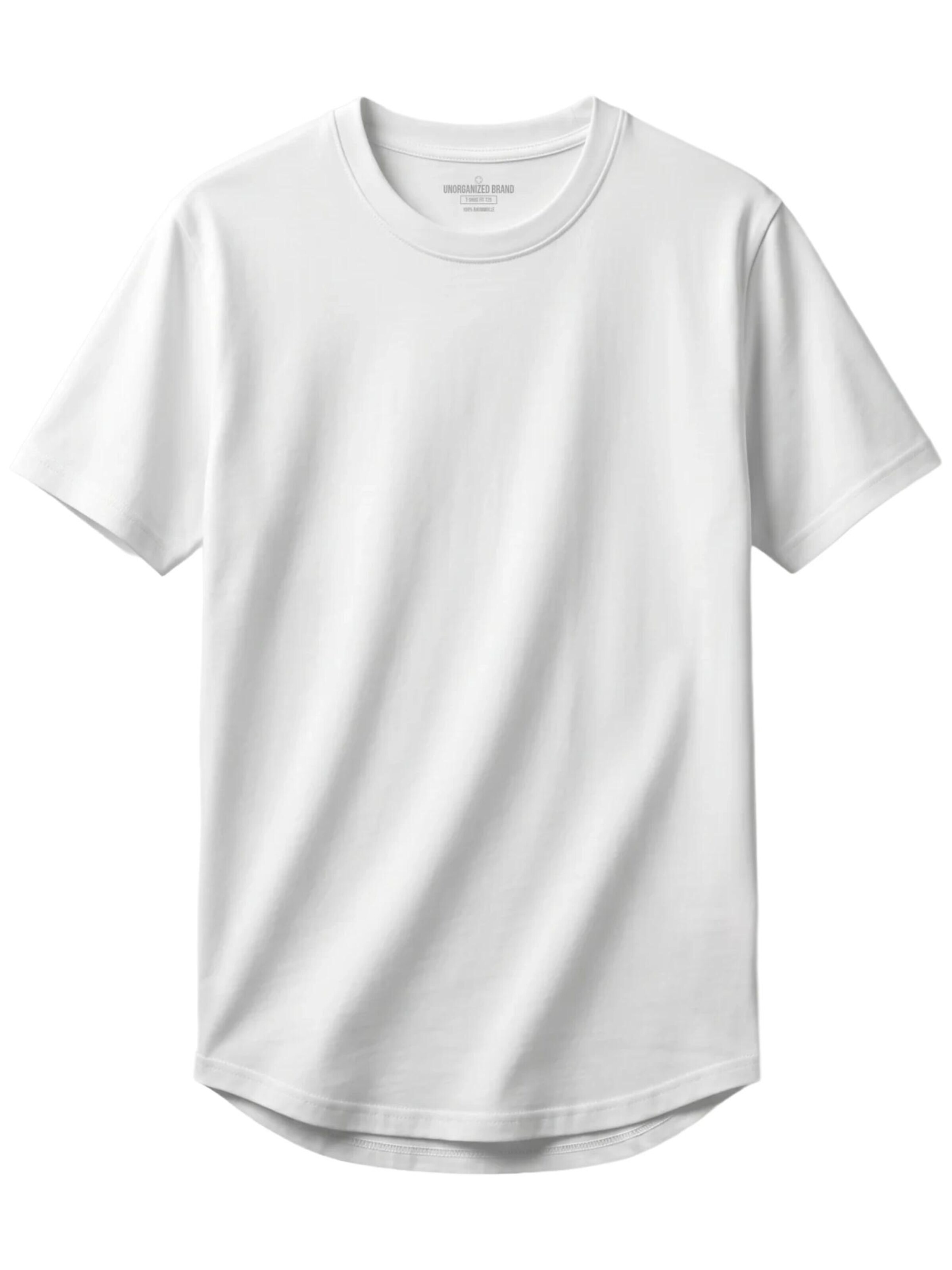 UNORGANIZED BRAND Shirt 'BASIC RUNDER SAUM T25' in White: front