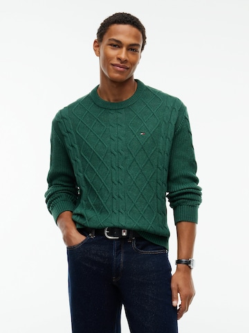 Pull-over Tommy Jeans en vert : devant