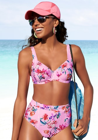 SUNSEEKER T-shirt Bikini top in Pink: front