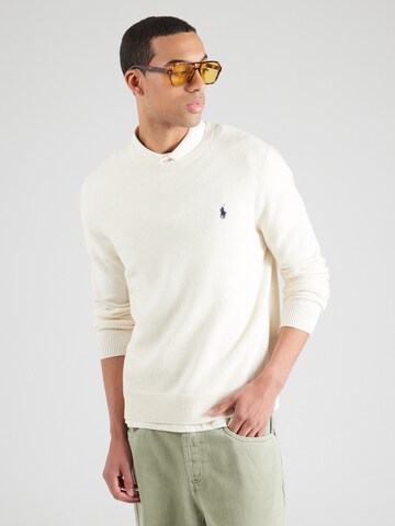 Pull-over Polo Ralph Lauren en beige : devant