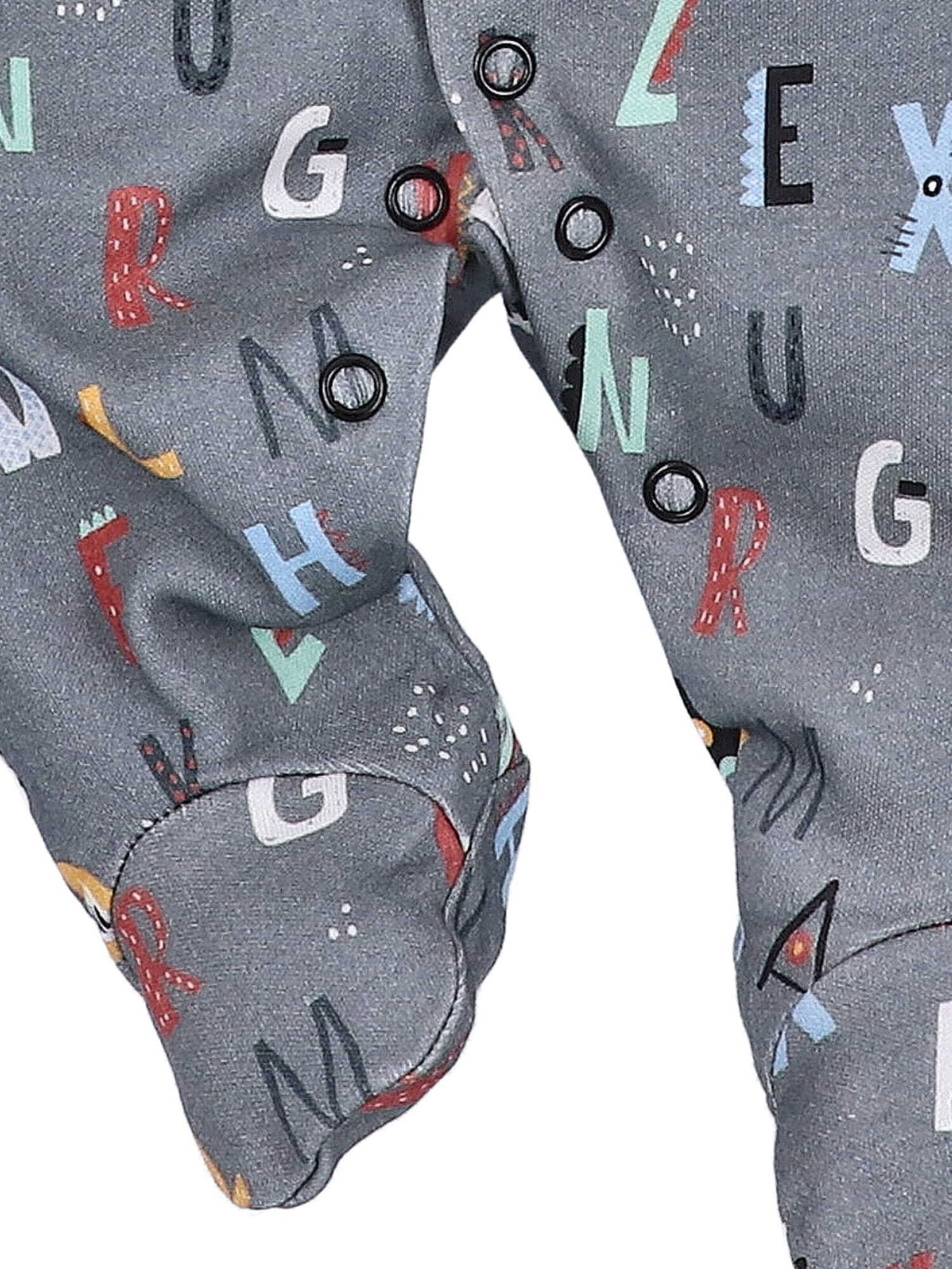 NINI Strampler 'Buchstaben' in Grau