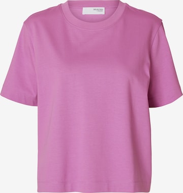 SELECTED Μπλουζάκι 'ESSENTIAL' σε ροζ: μπροστά