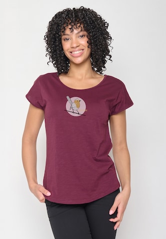 GREENBOMB Shirt 'Animal Koernerfreund' in Rood: voorkant