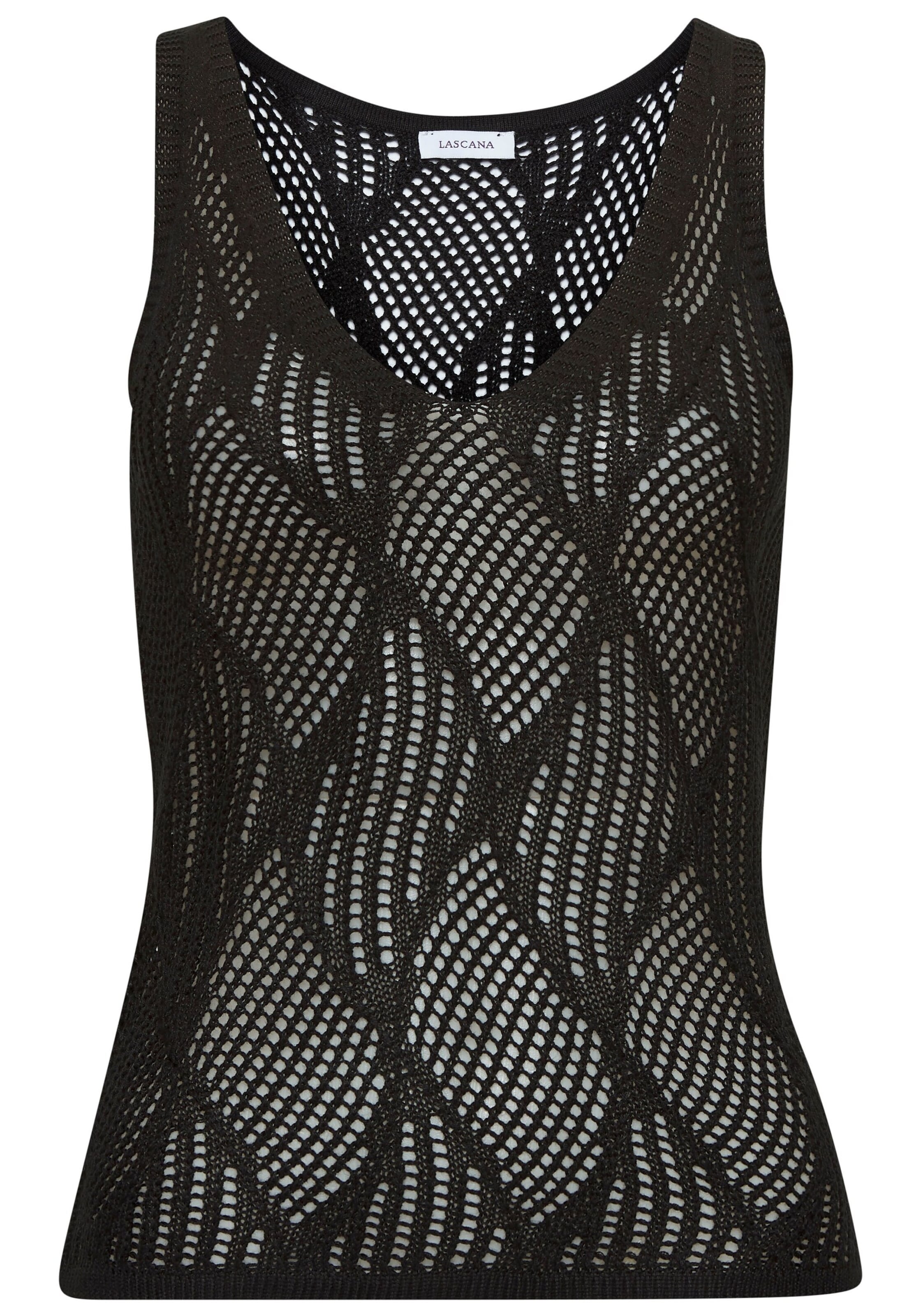 LASCANA Πλεκτό τοπ σε μαύρο: μπροστά