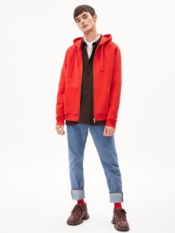 ARMEDANGELS Zip-Up Hoodie 'Saromian' in Red