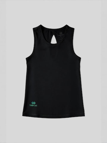 Top sportivo di Tommy Life in nero: frontale