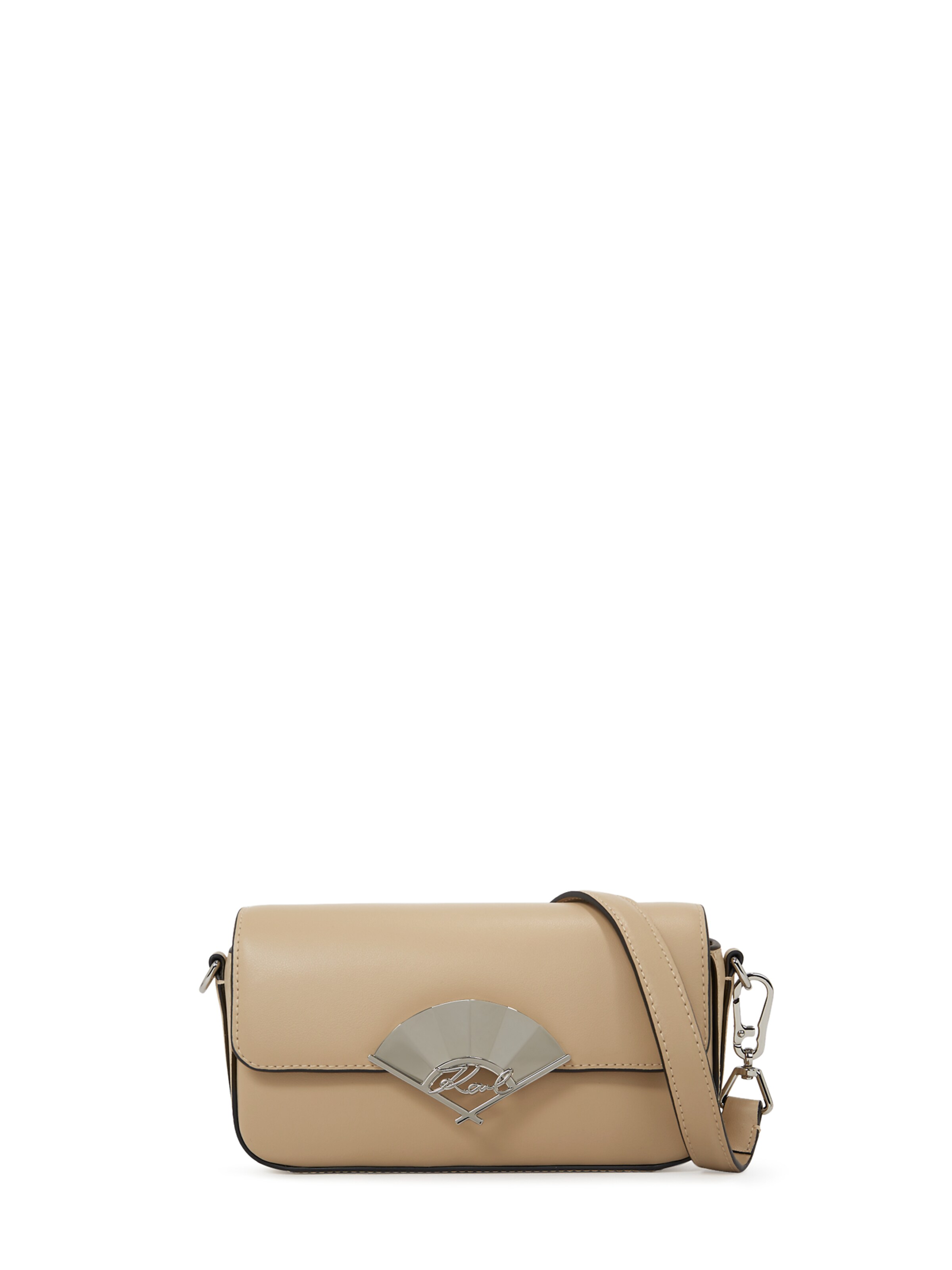 Karl Lagerfeld Umhängetasche 'Signature Fan' in Beige: Vorderseite
