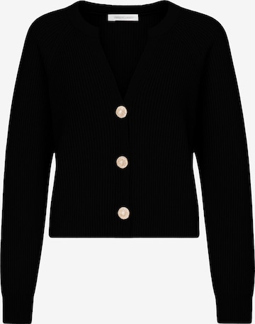 SASSYCLASSY Oversizestrickjacke in Schwarz: Vorderseite