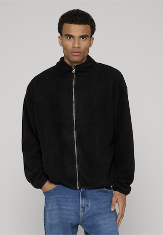DEF Fleece jas in Zwart: voorkant