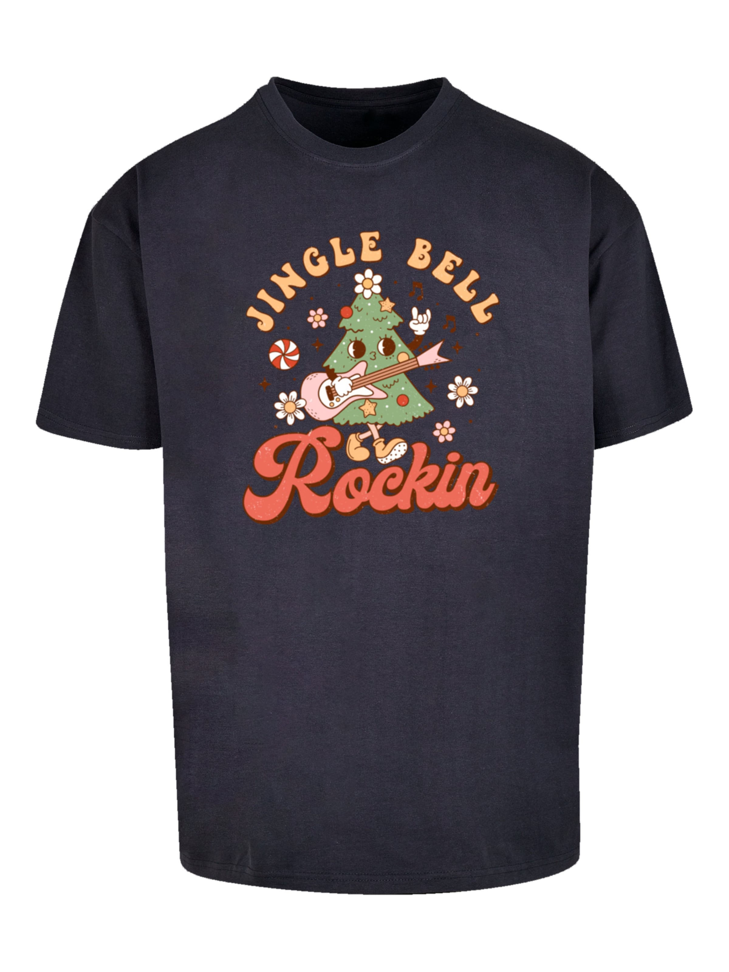 F4NT4STIC Shirt 'Jingle Bell Rockin Christmas' in Blauw: voorkant
