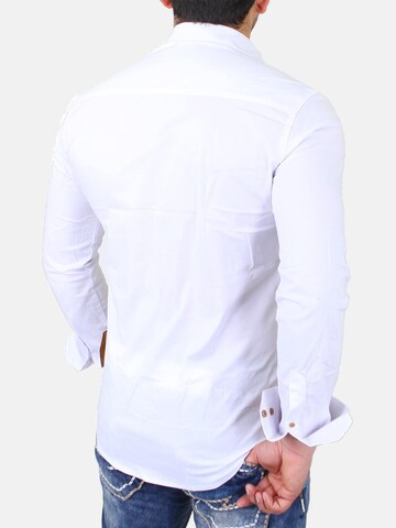 Reslad Slim fit Button Up Shirt 'Hemd Two-Tone' in White