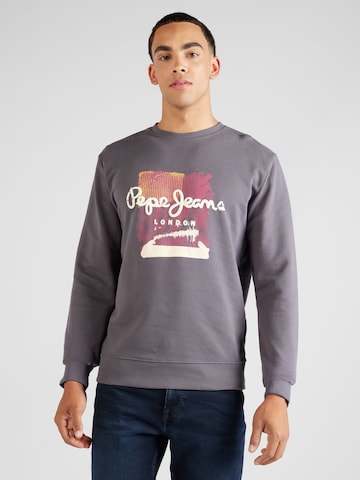 Sweat-shirt 'MELBOURNE' Pepe Jeans en gris : devant