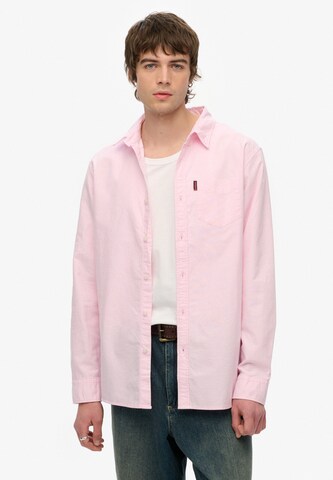 Superdry Regular fit Overhemd in Roze: voorkant