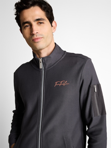 TOM TAILOR Zip-Up Hoodie in Grey