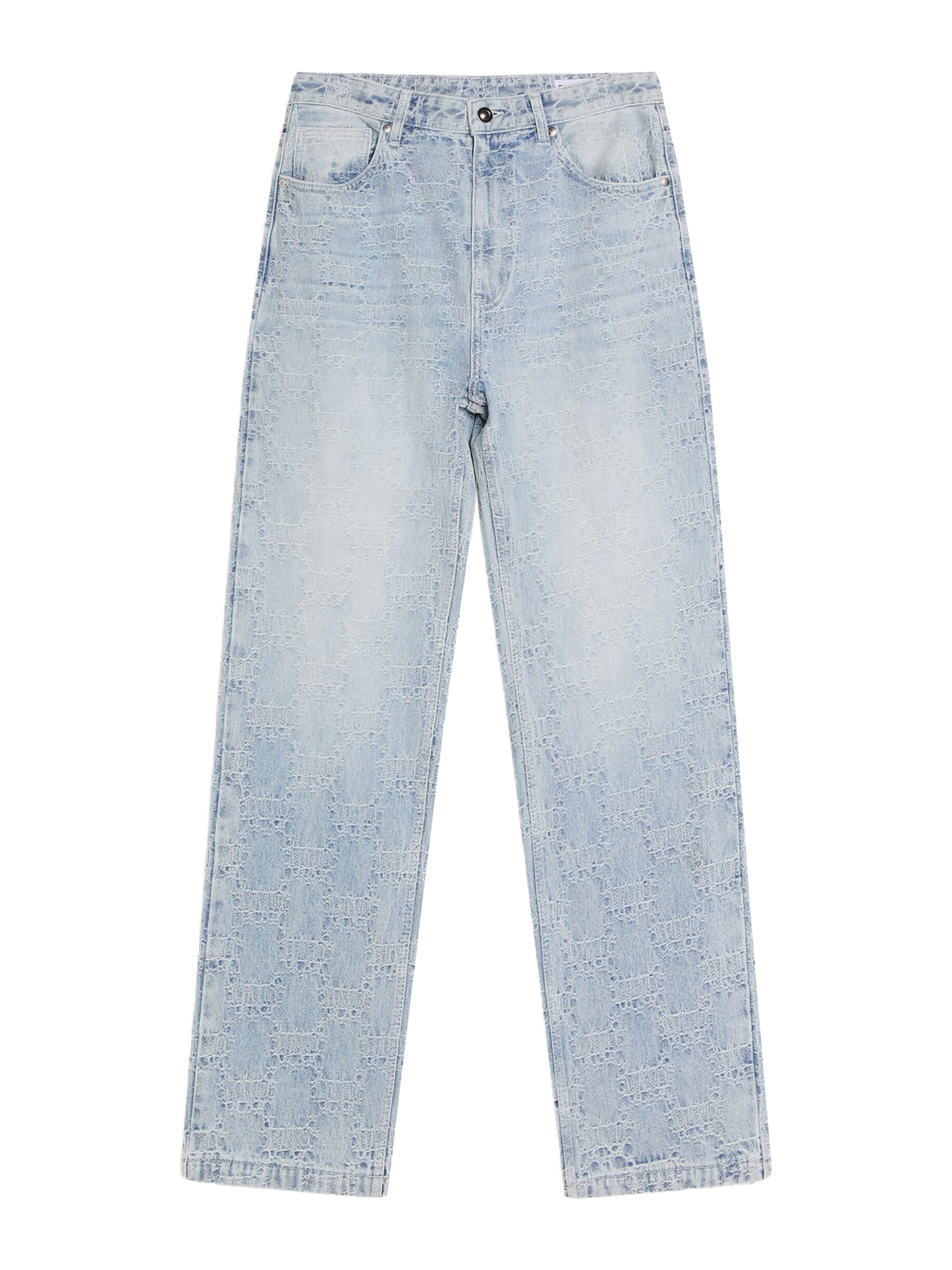 Barrel Jeans de la Bershka pe albastru: față