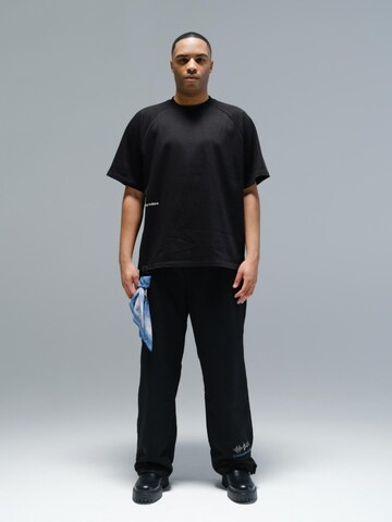 Alessandro Magno Wide Leg Sporthose 'FASHION' in Schwarz: Vorderseite