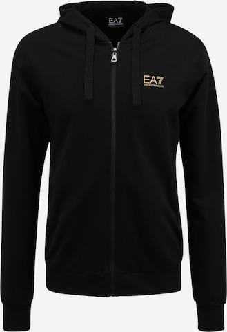 Veste de survêtement EA7 Emporio Armani en noir : devant