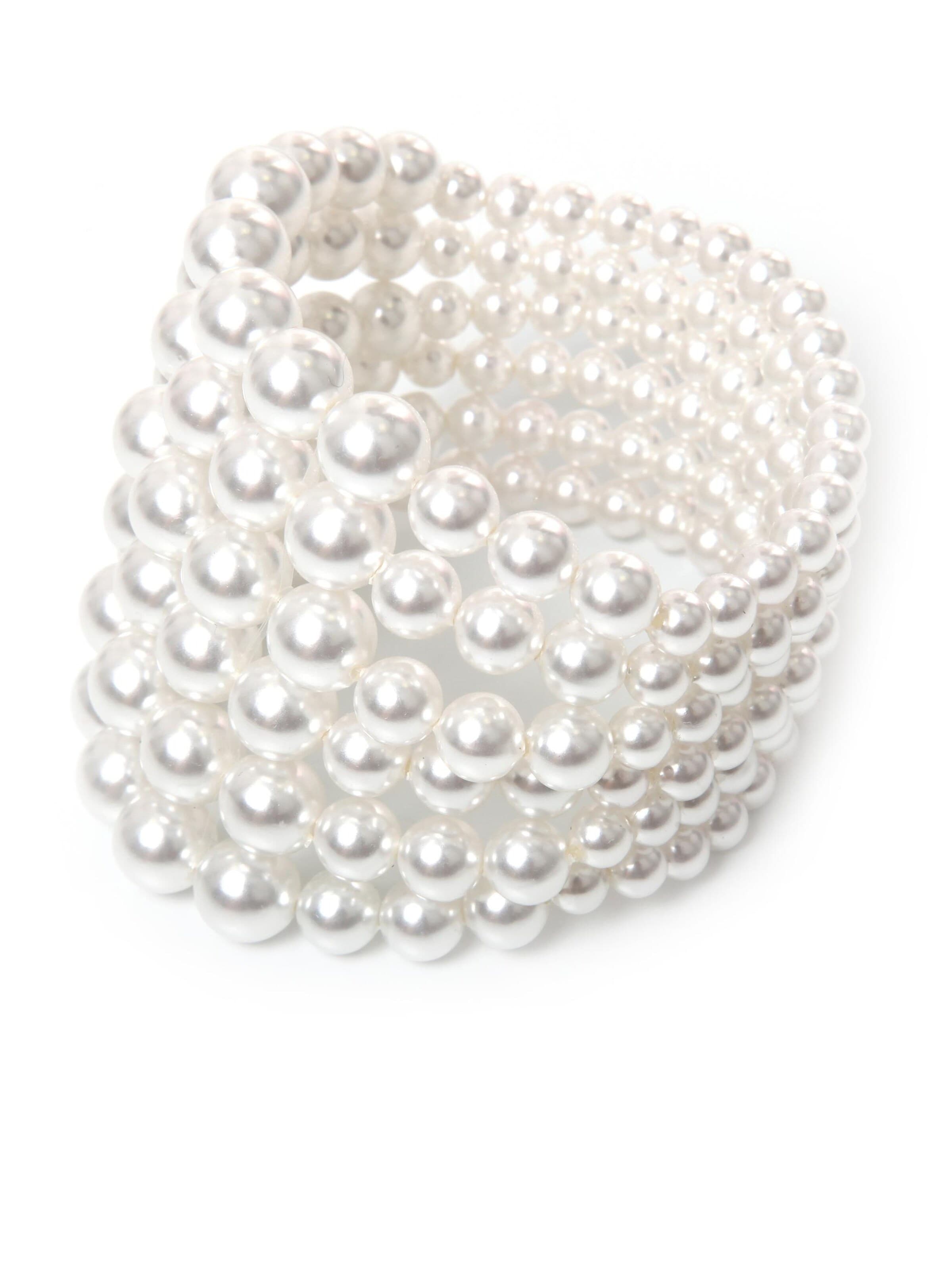 COLLEZIONE ALESSANDRO Bracelet 'Pearl' in White: front