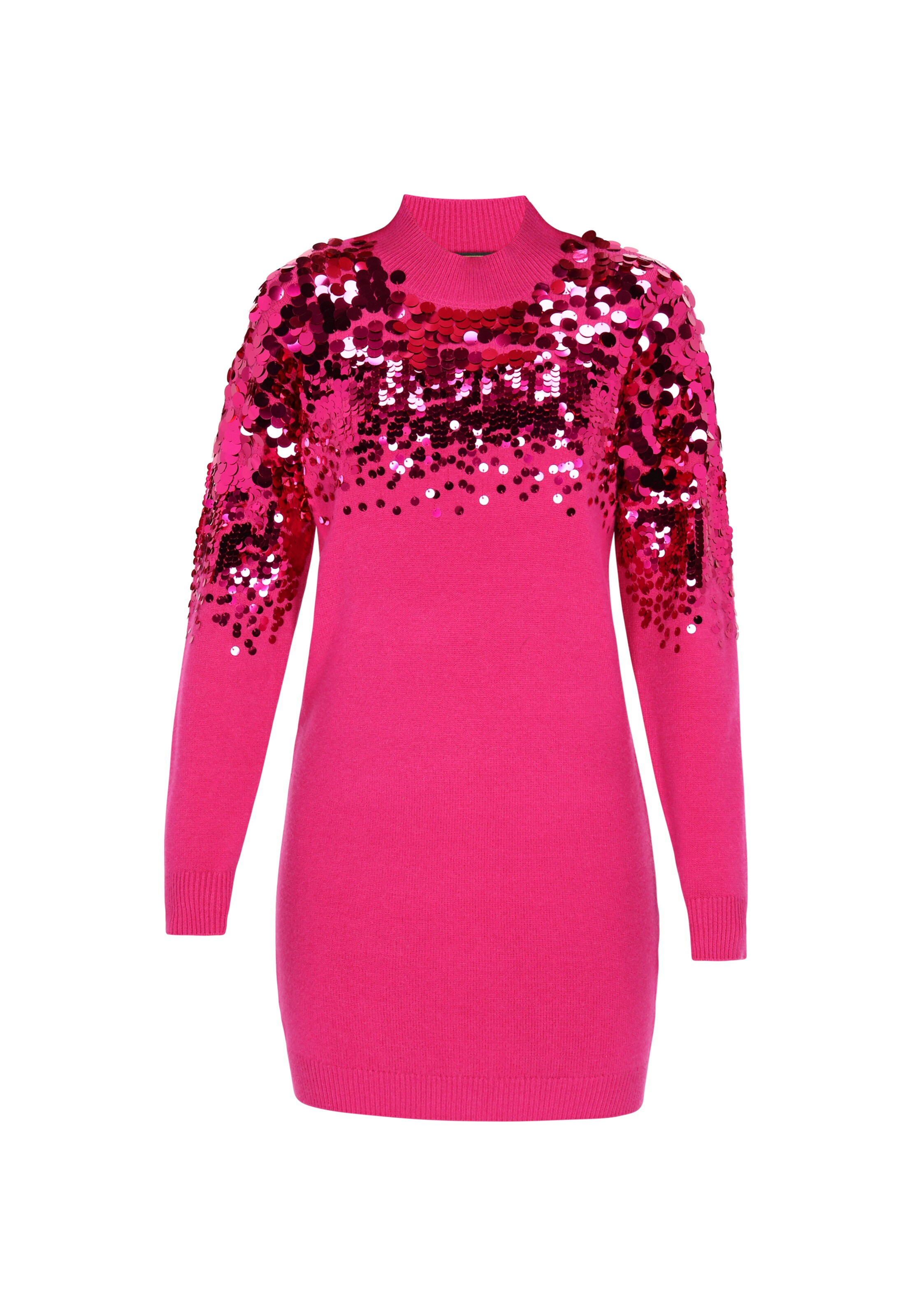 faina Gebreide jurk in Roze: voorkant