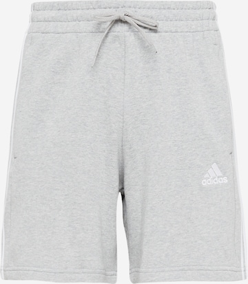 Regular Pantalon de sport 'Essentials French Terry 3-Stripes' ADIDAS SPORTSWEAR en gris : devant