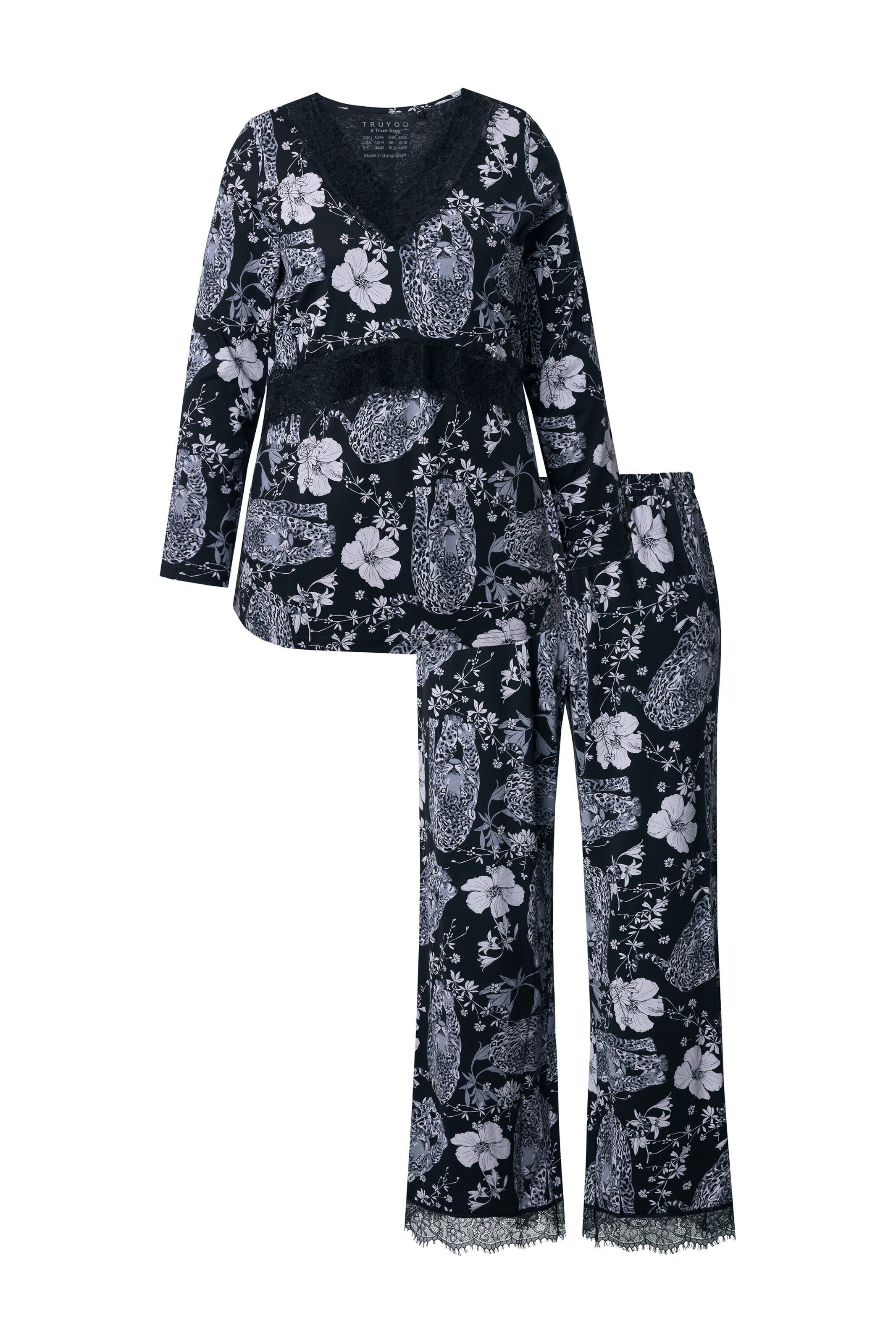 TruYou Pyjama in Schwarz: Vorderseite