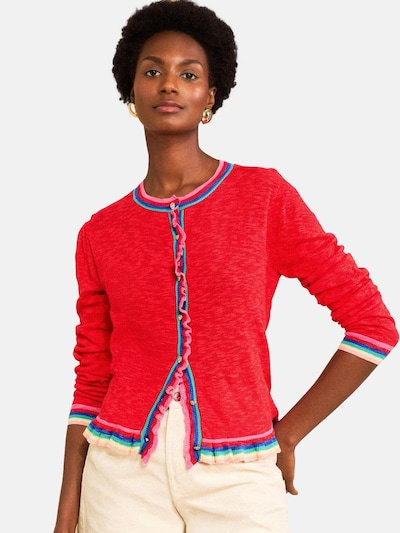love & roses Knit cardigan in XS in Beige / Blue / Green / Red, Item view