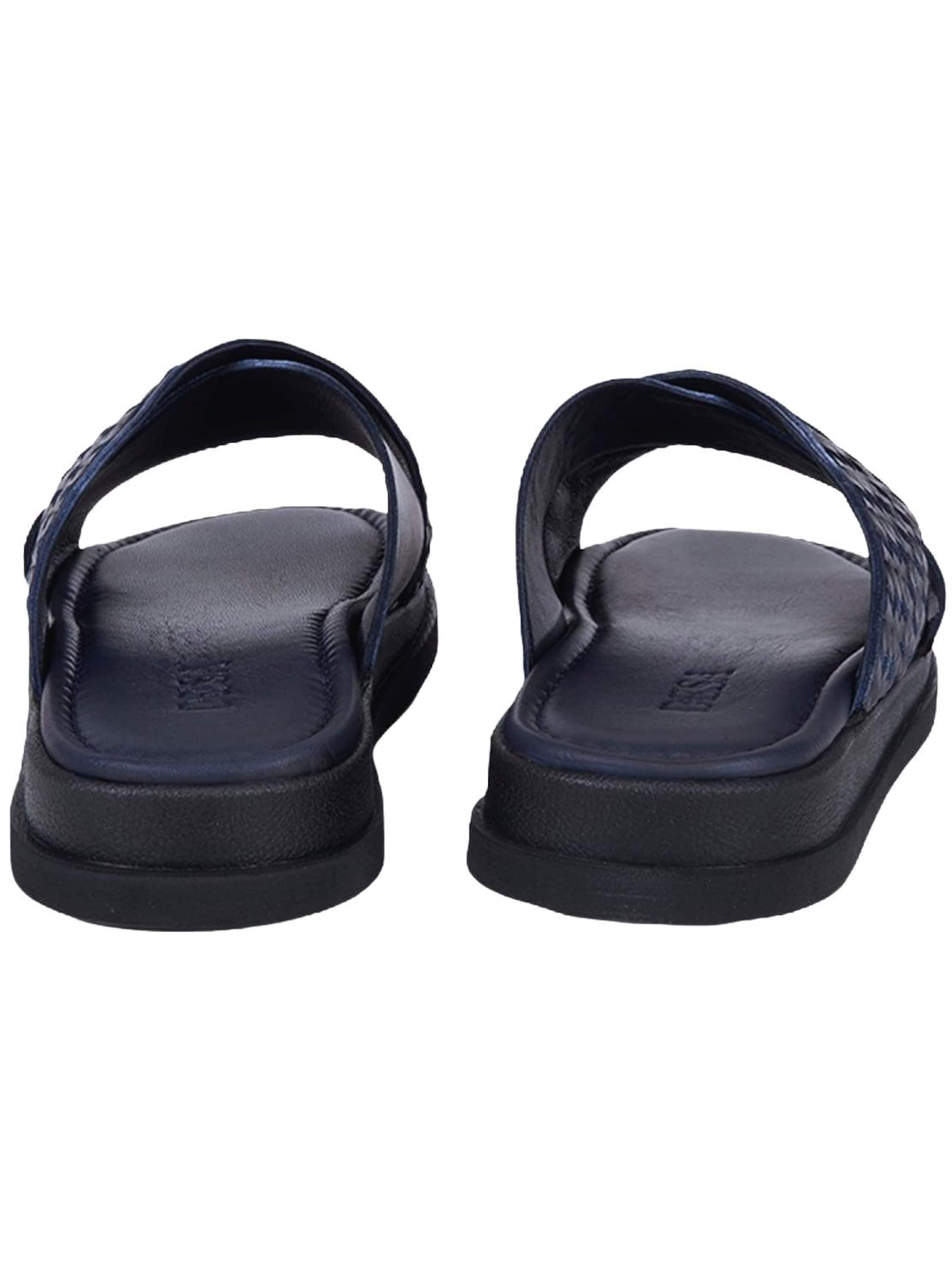 Desa - Zapatos abiertos 'DESA Herren-Pantoletten aus bedrucktem Leder mit gekreuztem Riemen' en azul