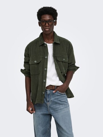 Coupe regular Chemise 'ONSSimon' Only & Sons en vert : devant