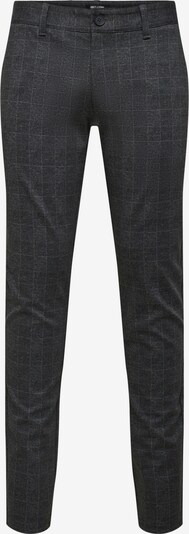 Only & Sons Chino 'Mark' in de kleur Grijs / Zwart gemêleerd, Productweergave