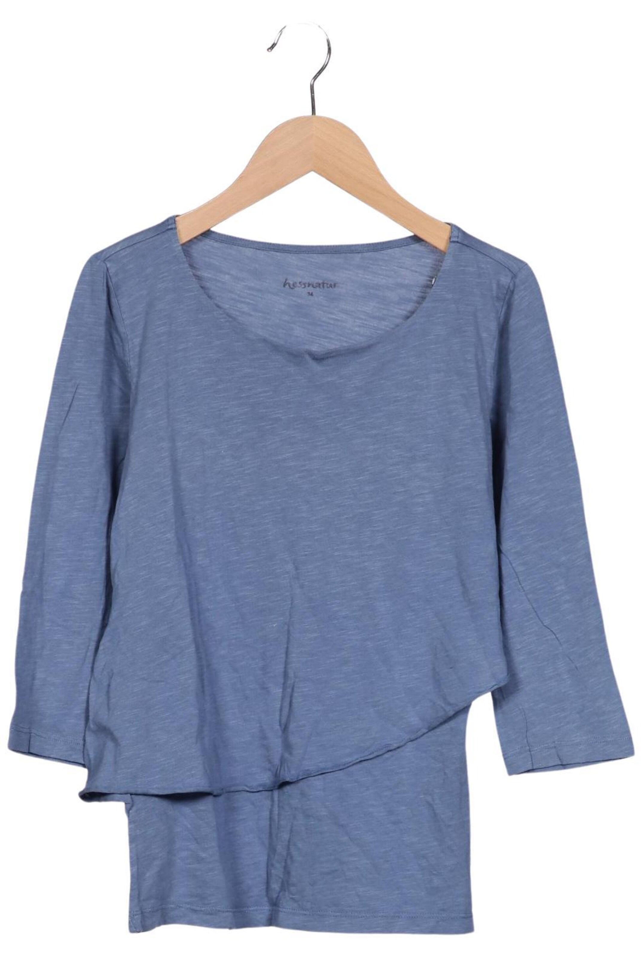 hessnatur Top & Shirt in XS in Blue: front