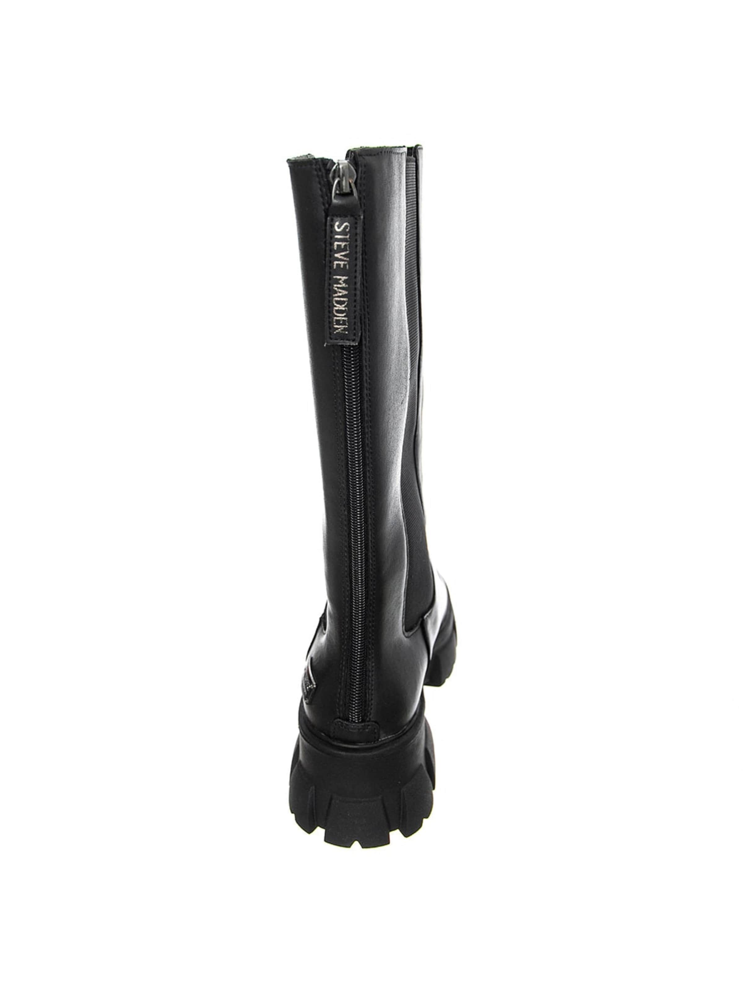 STEVE MADDEN Kozaki 'TRANSCEND BLACK LEATHER' w kolorze czarny
