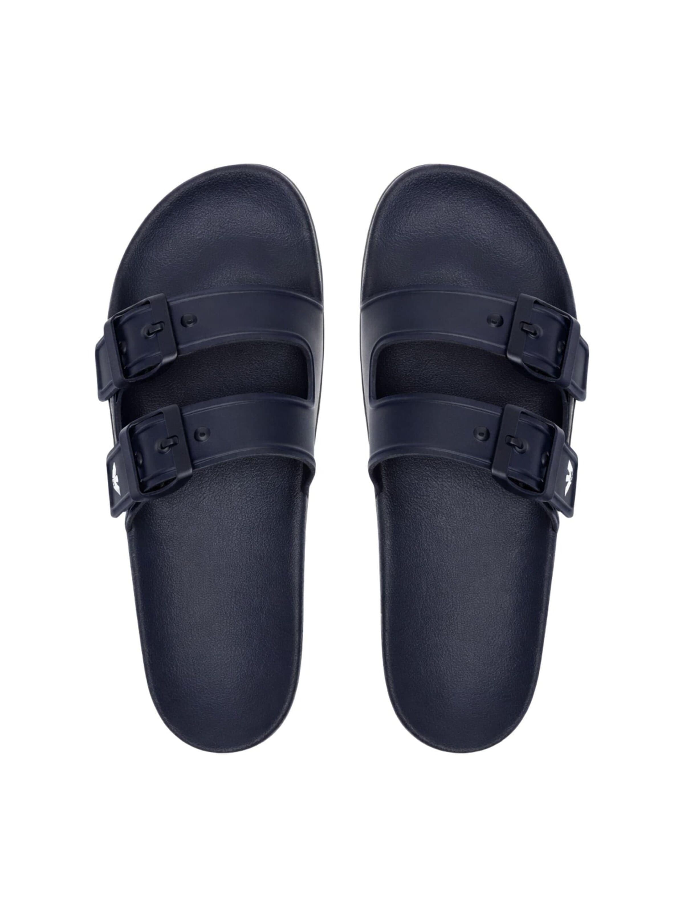 Zoccoletto '? Double-strap slide sandals with buckles' di Emporio Armani in blu