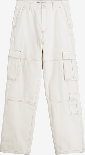 Bershka Jeans cargo en blanc, Vue avec produit